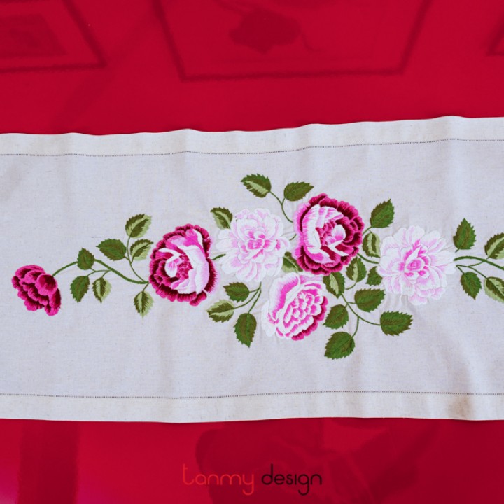 Table runner -Sapa rose 